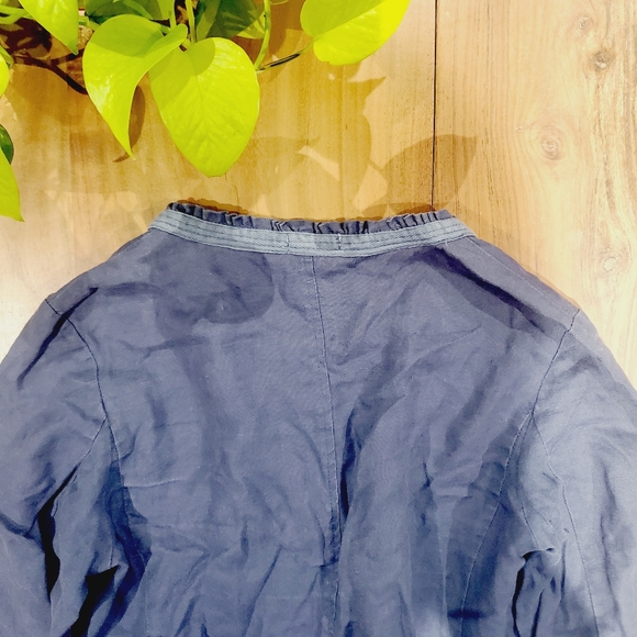 True 80's FREDA 100٪ Linen Cardi Blazer - Picture 8 of 12